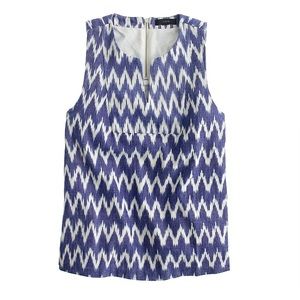 J. Crew Nothed Shell in Zig Zag Ikat Top